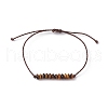 Natural & Synthetic Mixed Stone Rondelle Braided Bead Bracelet BJEW-JB10018-3