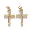 Brass Micro Pave Cubic Zirconia Pendants ZIRC-F115-04G-1