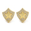 Rack Plating Brass Micro Pave Clear Cubic Zirconia Stud Earrings EJEW-I313-18B-G-1