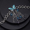 Butterfly Tassel Alloy Indicolite Rhinestone Pendant Necklaces for Women FS-WG6AB0F-01-2