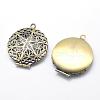 Brass Diffuser Locket Pendants KK-F717-26AB-NR-2