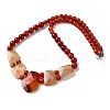 Natural Red Agate Faceted Bib Graduated Beaded Necklaces for Women NJEW-B128-01I-4