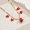 Elegant Brass Pave Clear Cubic Zirconia Tennis Chain Heart Flower Pendant Bib Necklaces for Women SR8961-3