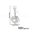 Heart Brass Rhinestone Belly Rings Curved Barbell OZ3962-4-1