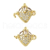 Brass Pave Clear Cubic Zirconia Fruit Connector Charms KK-Z109-01G-01-1