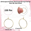 SUNNYCLUE 150Pcs 316 Surgical Stainless Steel Hoop Earring Findings STAS-SC0007-18-2
