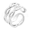 Stainless Steel Infinity Open Cuff Rings for Men Women VW9840-1-1