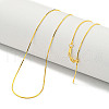 925 Sterling Silver Square Snake Chain Necklaces NJEW-C052-01G-1