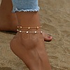 Heart Alloy Double Layer Chain Anklets WG57D89-02-1