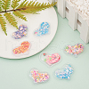 60Pcs 6 Colors Quicksand Sequin Plastic Cabochons KY-CJ0001-41-5