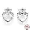 Rhodium Plated 925 Sterling Silver Micro Pave Cubic Zirconia Charms STER-T004-55P-4