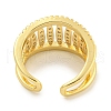 Rack Plating Brass Micro Pave Cubic Zirconia Wide Open Cuff Ring for Women RJEW-C082-04G-3