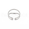 304 Stainless Steel Double Line Open Cuff Ring for Women RJEW-S405-211P-2
