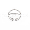 Non-Tarnish 304 Stainless Steel Double Line Open Cuff Ring for Women RJEW-S405-211P-2