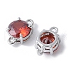 Brass Pave Cubic Zirconia Connector Charms KK-F892-53P-09-2