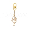 Star 304 Stainless Steel Macrame Chain Pouch Empty Stone Holder Pendant Decoration HJEW-JM02078-1