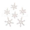6Pcs 3 Styles Glass Snowflake Pendants PALLOY-JF03950-01-1