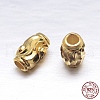 Real 18K Gold Plated Oval 925 Sterling Silver Beads STER-M101-08-8x5mm-3