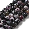 Faceted Natural Fire Crackle Agate Beads Strands G-F447-12mm-N15-2