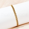 201 Stainless Steel Cuba Chian Bracelet for Men BJEW-B138-07G-1