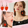 25Pcs Heart Natural & Synthetic Gemstone Pendants PH-G-G755-01-6