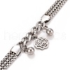 Non-Tarnish 201 Stainless Steel Triple Layered Multi-strand Bracelet STAS-E160-29P-3