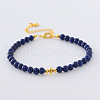 Synthetic Blue Goldstone Round Beaded Bracelet RG1104-2-1