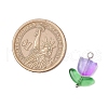 12Pcs 2 Styles Tulip & Butterfly Transparent Glass Pendants PALLOY-JF03657-2