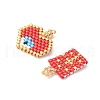 2Pcs Handmade Loom Pattern MIYUKI Glass Seed Beads PALLOY-MZ00607-04-3