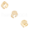Unicraftale 3Pcs 3 Styles 304 Stainless Steel Open Cuff Finger Ring Cabochon Settings STAS-UN0059-66G-1