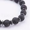 Natural Lava Rock Stretch Bracelets BJEW-JB03145-01-2