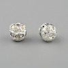 Silver Color Plated Brass Rhinestone Beads RSB229-01-2