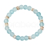Bohemia Style Glass & Natural Freshwater Shell Beads Stretch Bracelets for Women BJEW-JB11865-01-2