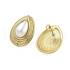 Ion Plating(IP) 304 Stainless Steel & ABS Imitation Pearl Stud Earrings for Women EJEW-N054-37G-2