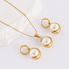 Stainless Steel Pendant Necklaces & Hoop Earrings Sets PO6215-3-5