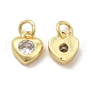Brass Micro Pave Clear Cubic Zirconia Charms KK-E068-VB236-1