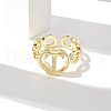Brass Open Cuff Rings for Women RJEW-K289-01G-T-2