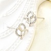 Brass Micro Pave Clear Cubic Zirconia Stud Earrings EJEW-M103-04P-3