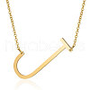 201 Stainless Steel Initial Pendants Necklaces NJEW-S069-JN004D-J-1