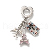 Rack Plating Alloy Crystal Rhinestone European Dangle Charms PALLOY-P307-21P-1