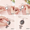 SUNNYCLUE 60Pcs 5 Styles Tibetan Style Alloy Pendants with Iron Brooch Findings TIBE-SC0009-45B-3
