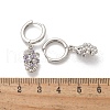 Brass Cubic Zirconia Hoop Earrings EJEW-Q015-02P-D-3