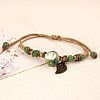 Adjustable Handmade Porcelain Flower Beads Braided Beads Bracelets WGFB2A7-02-1