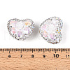 Heart Shape Polymer Clay Pave Rhinestone Beads RB-T018-03C-3