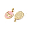 Brass Micro Pave Cubic Zirconia Pendants KK-C093-05G-02-2