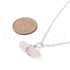 Natural Rose Quartz Geometry Pendant Necklace NJEW-JN04239-05-2