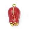 Bud Brass Enamel Pendants KK-G526-11G-1