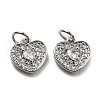 Brass Micro Pave Clear Cubic Zirconia Charms KK-G472-01P-1