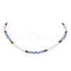 Glass Seed Beaded Necklace for Women NJEW-JN04393-3