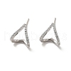 Clear Cubic Zirconia Twist Heart Stud Earrings EJEW-K093-17P-1